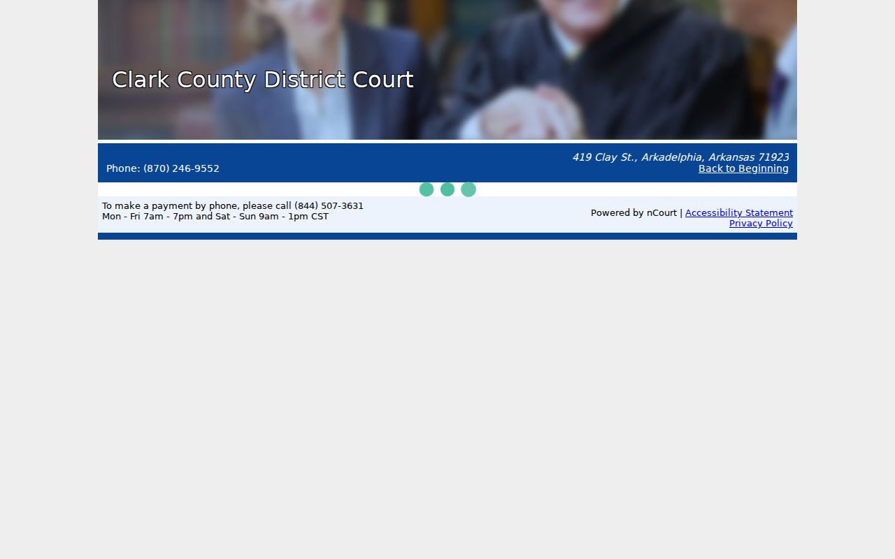 Arkadelphia court records payment interface
