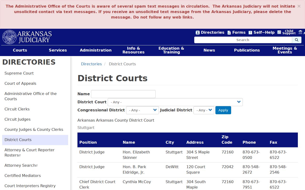 Clark County court schedule District Court directory