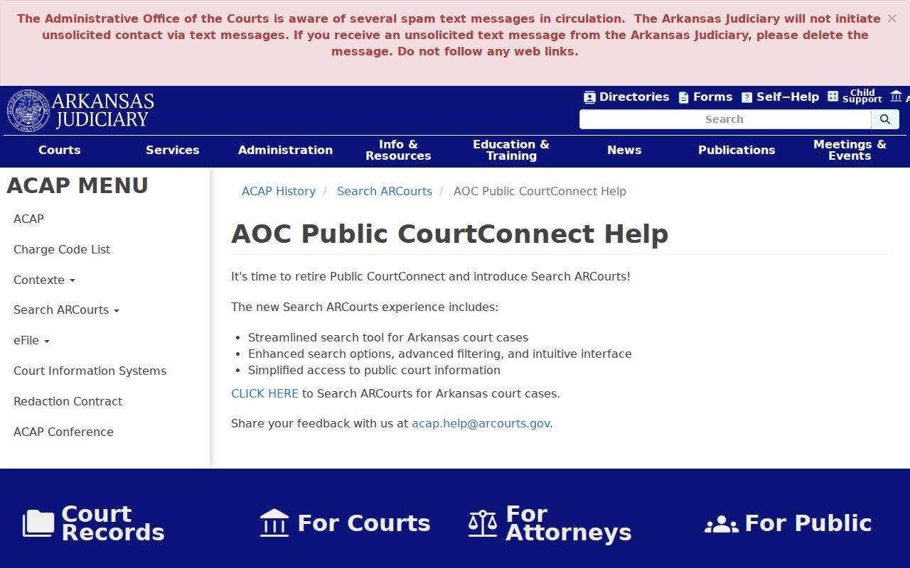 Clark County docket search transition help from Arkansas courts